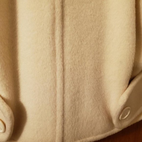 WOMENS VINTAGE GEORGE DAVID FASHIONS WOOL COAT - OFF WHITE/IVORY COLOR - Picture 6 of 6